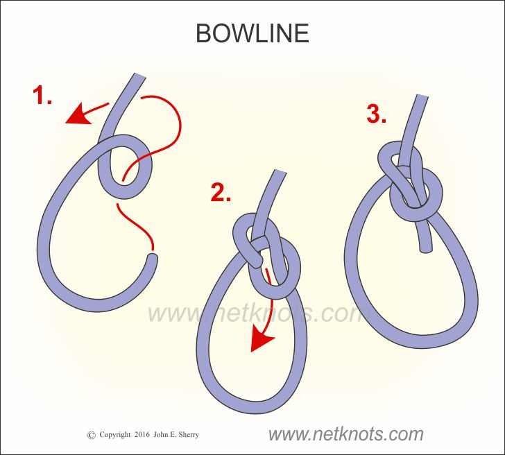 Bowline How To Tie A Bowline Knot Animated And Step By Step Illustrated