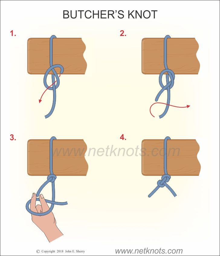 Butcher's Knot, How to tie a Butcher's Knot