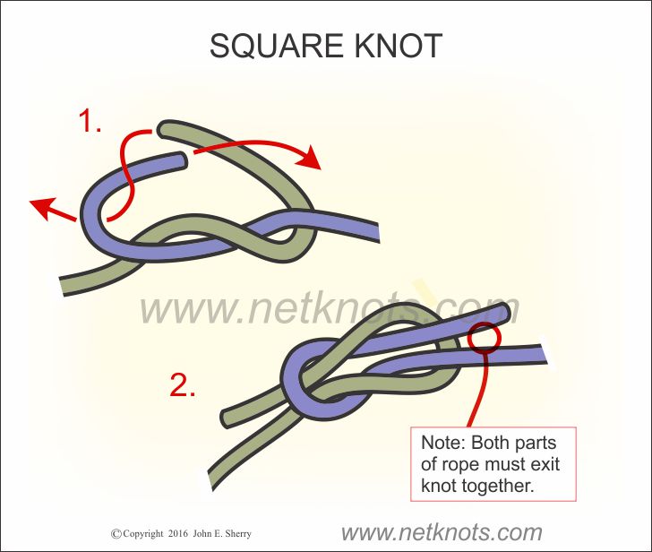 Image result for how to tie a square knot