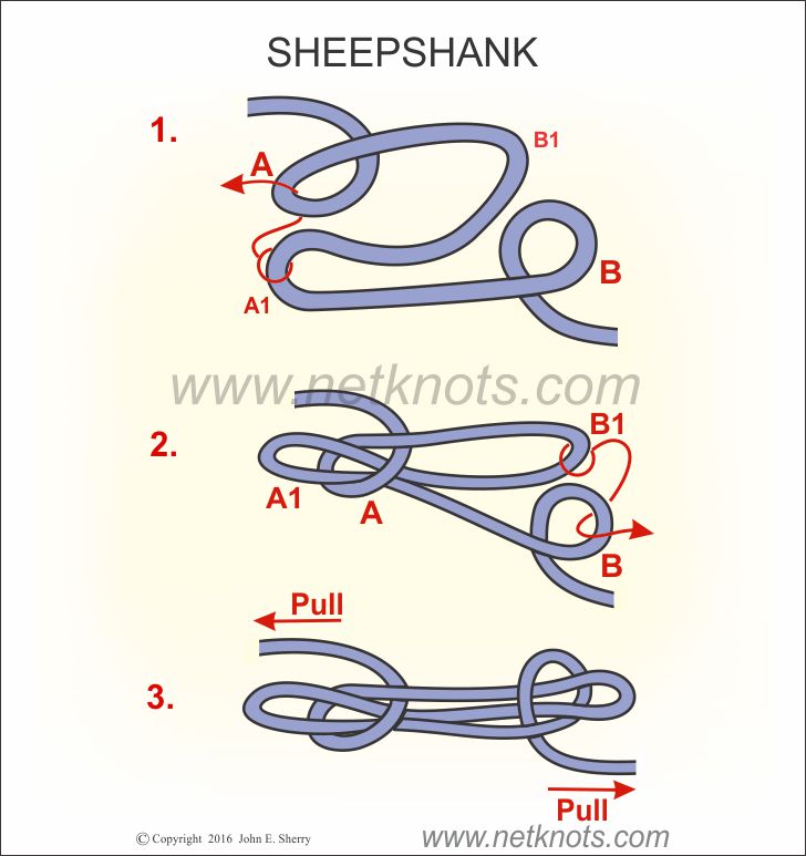 Sheep Shank - How to tie a Sheep Shank