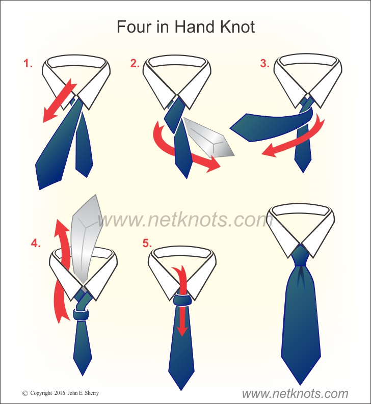 Four In Hand Knot Animated Illustrated And Described